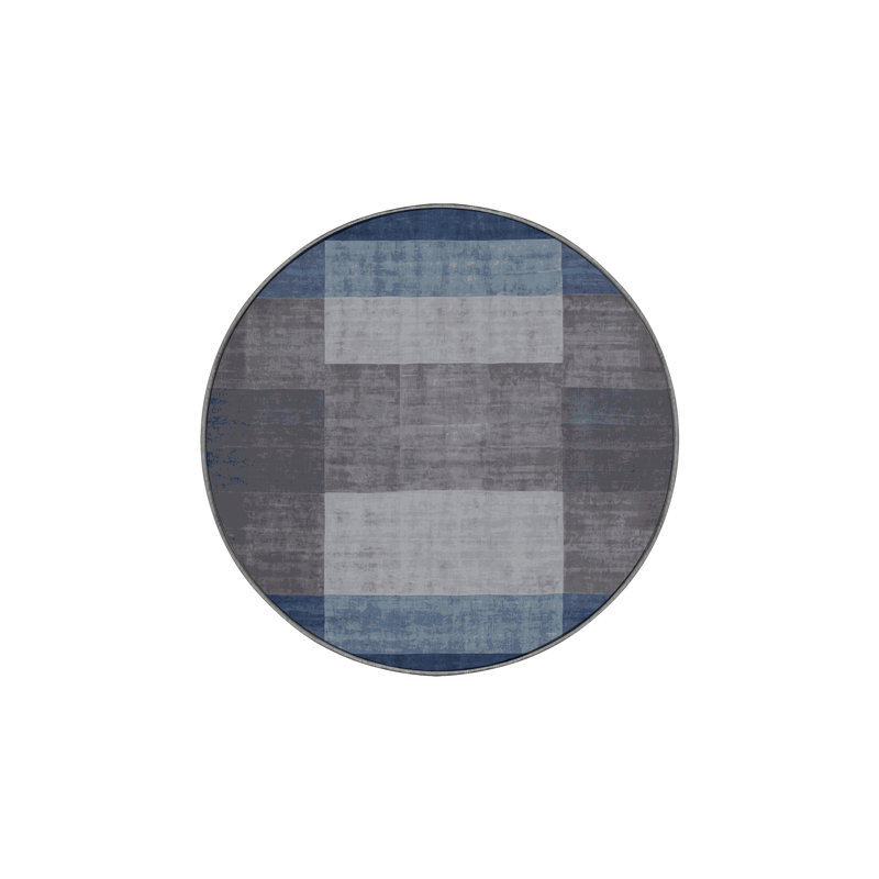 Machine Washable Gray Area Rug, Round 7'