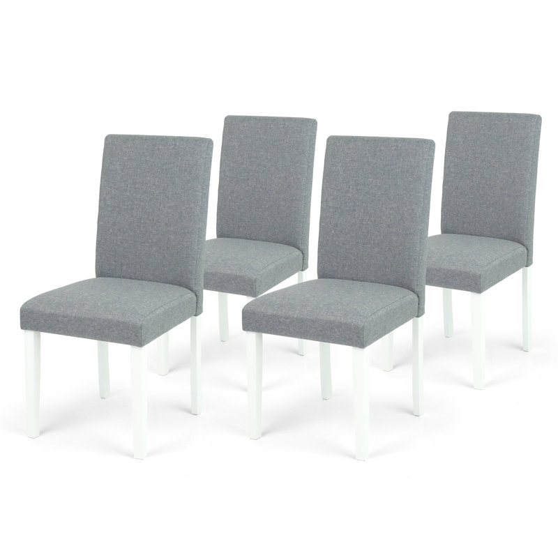 Set of 4 Classic Style Solid Wood Upholstered Waterproof Falabella Dining Chairs, Kitchen Chairs, Armless Side Chairs, Modern Side Chairs