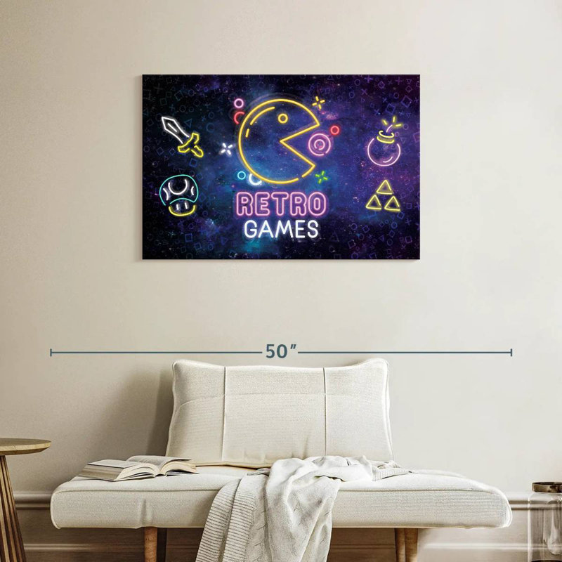 Keiraleigh Neon Retro Games, 24" H x 36" W
