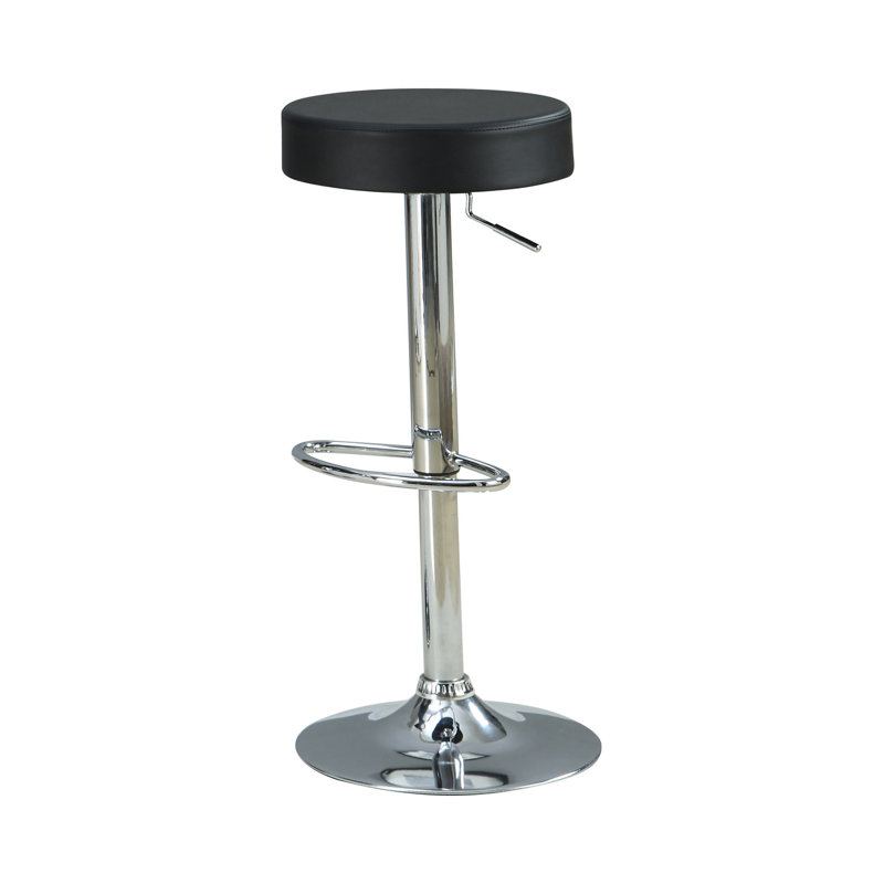 Piermichele Swivel Upholstered Adjustable Height Counter Stool, Black