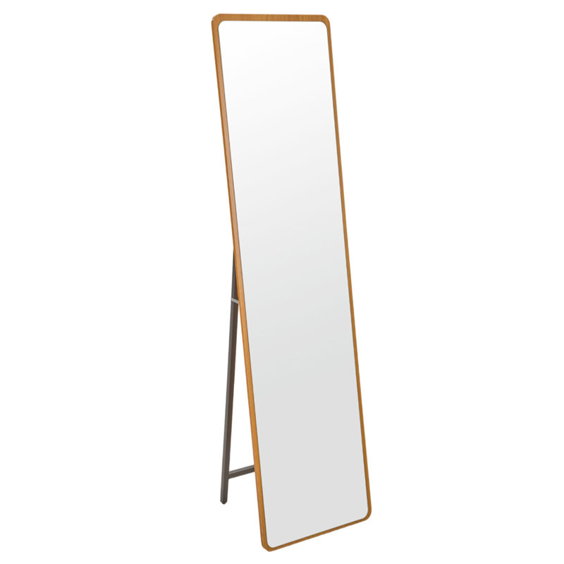 Rectangle Floor Mirror, Natural Wood