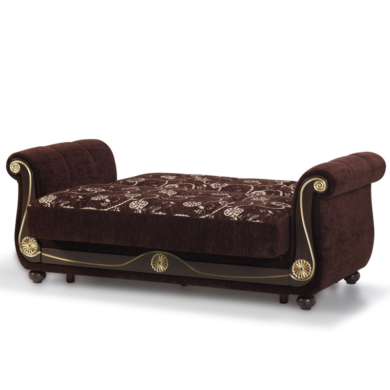 Morrine Americano 70 in. Fabric Upholstered 2-Seater 3-in-1 Sleeper Loveseat Sofa Bed with Storage, Brown Chenille
