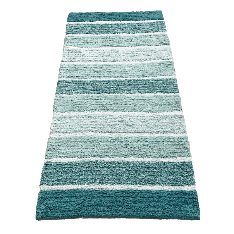 Tapis pour salle de bain Cervantez, Teck bleu / vert, L 24 po x L 60 po