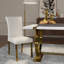 Ensemble de table de salle à manger 5 pièces de luxe blanc et doré avec 4 chaises en cuir blanches-819436152-819436158-819436155