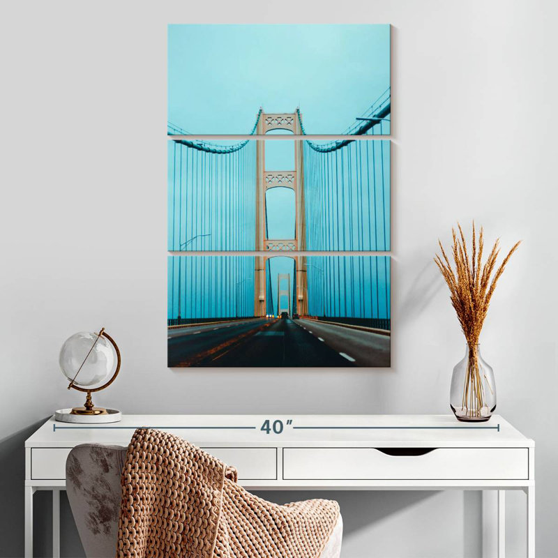 Lilie Blue Mackinac Bridge, 32" H x 20" W