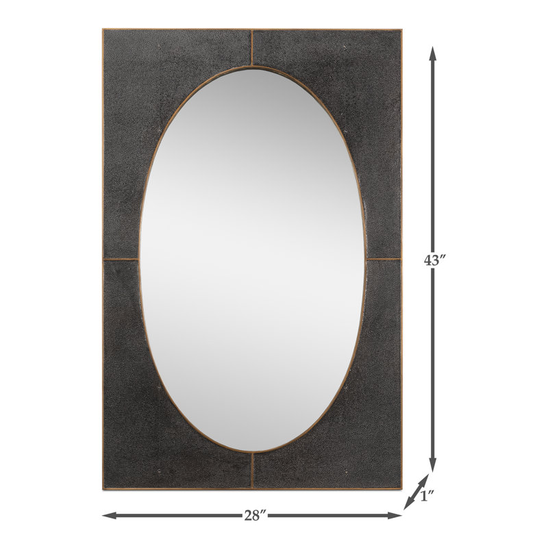 Francis Rectangle Iron Mirror, Antique Gray