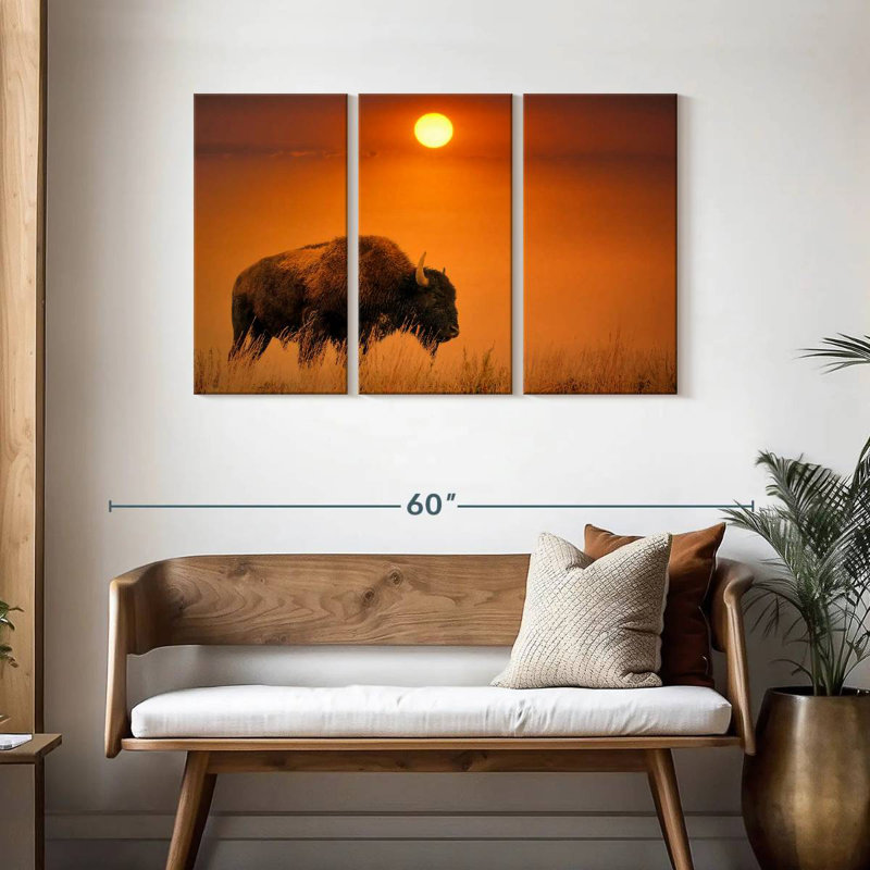 Brampt Bison Sunrise, 28" H x 45" W