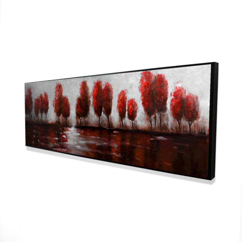 Red Trees Print On Canvas