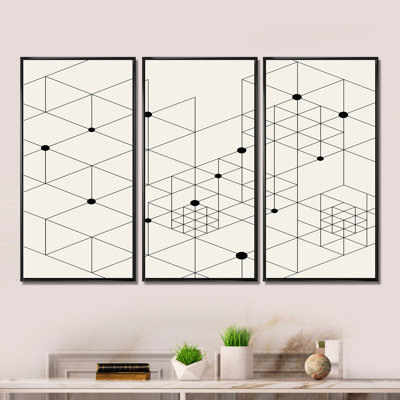 " Geometric Triangular Composition " 3 - Pieces