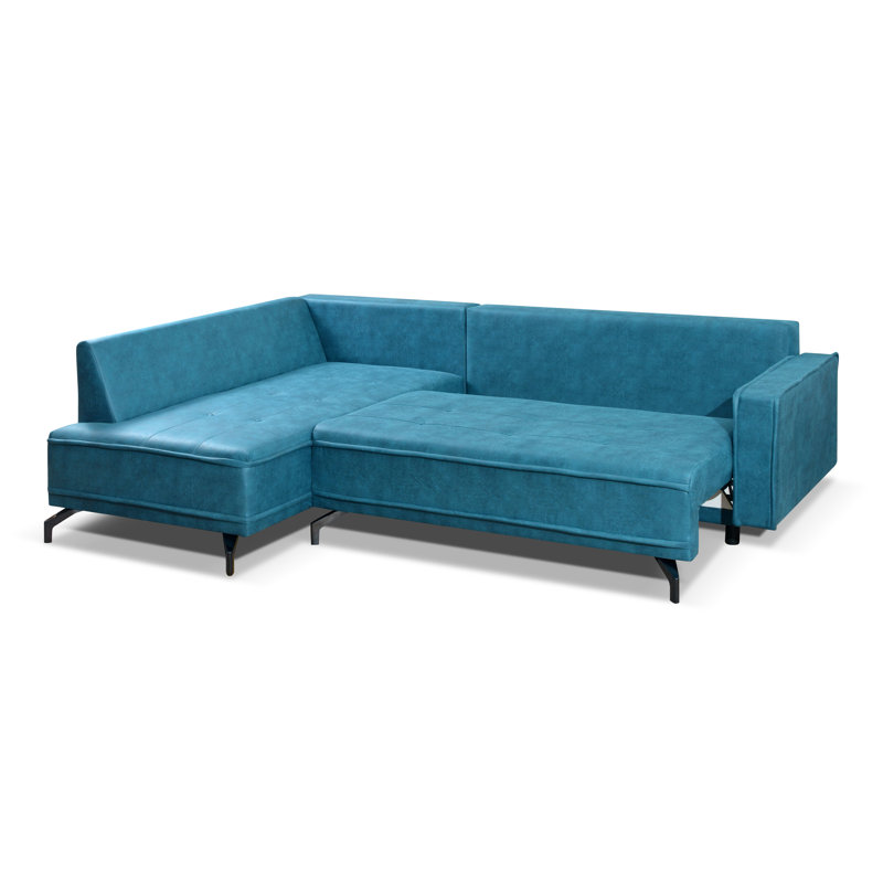 Coppell 4 Seater Sofa Bed, Turquoise, Left Hand Facing