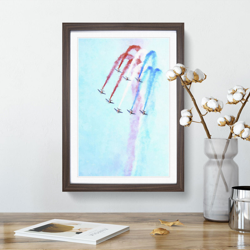 Planes in Formation - Framed Print, 63cm H x 45cm W x 2cm D, Walnut Framed