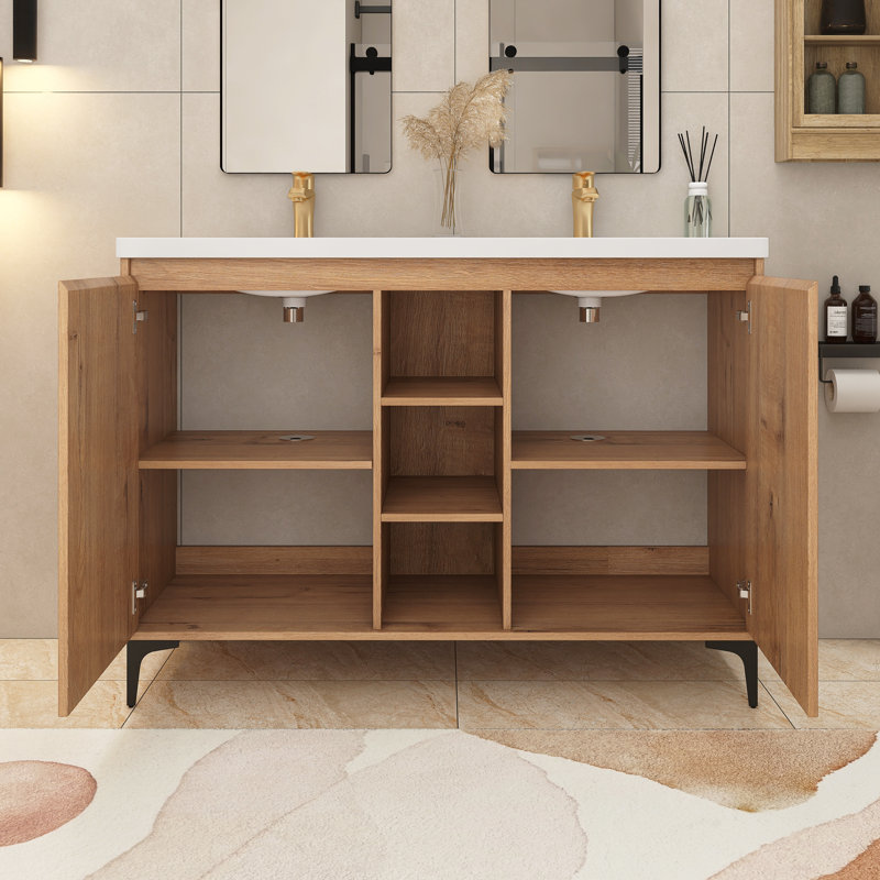 Ensemble de meuble-lavabo autoportant 47,6 po avec plateau en résine