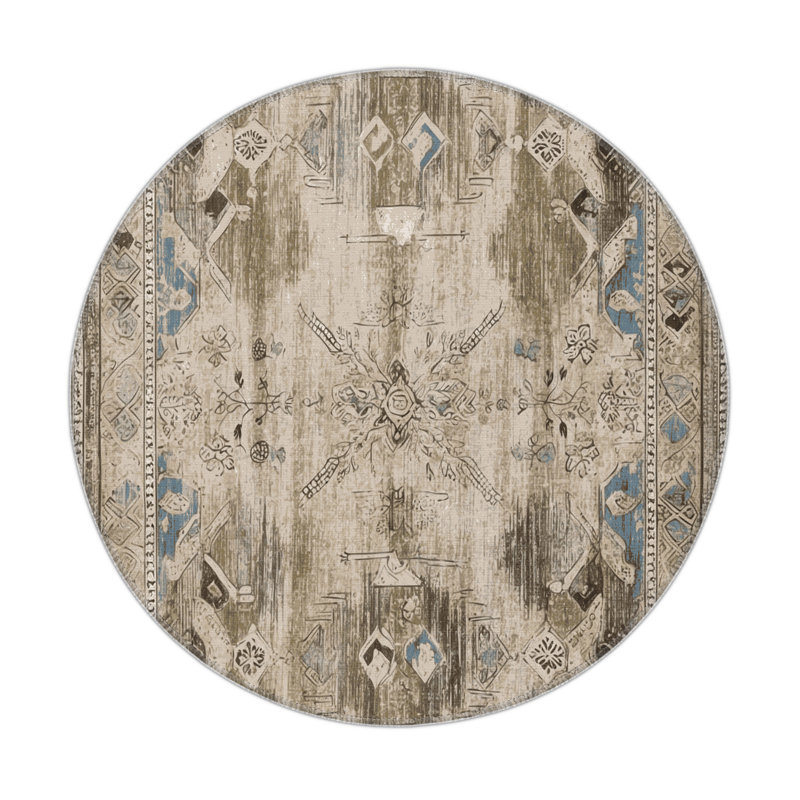 Majestic Mosaic Indoor And Outdoor Area Rug, Round 5'
