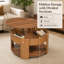 Table basse ronde à plateau relevable