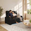 Fauteuil de cinéma maison Mizpah Dual Power en cuir véritable, inclinable électriquement, avec éclairage d'ambiance DEL 7 couleurs et confort zéro gravité