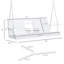 Balancelle 3 places en bois, banc de patio avec table basse pliante, porte-gobelets et chaînes inclus, capacité de poids de 440 lb, blanc