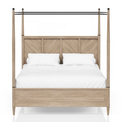 Queen Canopy Bed In Sand Finish