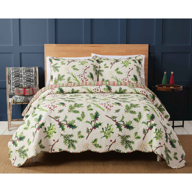 Balsam & Berries 100% Cotton Quilt Set, King Quilt + 2 King Shams