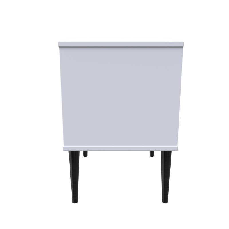 Fully Assembled Gitschier 2 DrawerÂ Bedside Table, Black, White