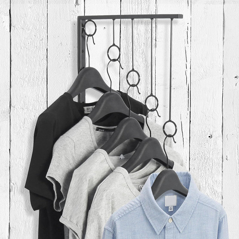 30.5cm W Wall Mounted Garment Rack, Black