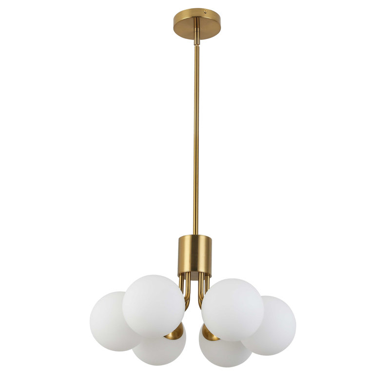 Luminaire suspendu à 6 lumières Jesicca, Laiton vieilli