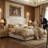 57" Velvet Button Tufted Wingback King Bed Frame with Storage Drawers, No Box Spring Needed, Beige-11630334-11630335