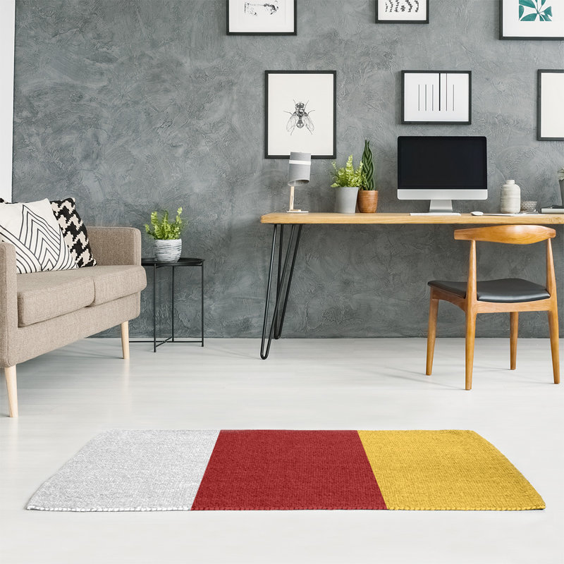 Tapis de zone rouge/jaune, Rectangle 8 pi x 10 pi