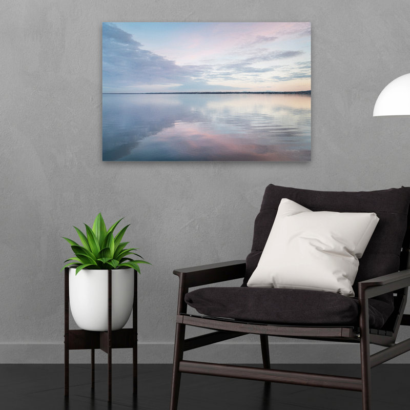 Bellingham Bay Clouds Reflection II Coastal; Paysage minimaliste abstrait Bellingham Pacific Northwest, H 24 po x l 16 po