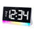 Digital Electric Tabletop Alarm White Clock with Color Changing Light