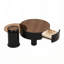 Ensemble de 2 tables basses rondes gigognes avec tiroir de rangement, parfait pour les salons modernes-1965041343