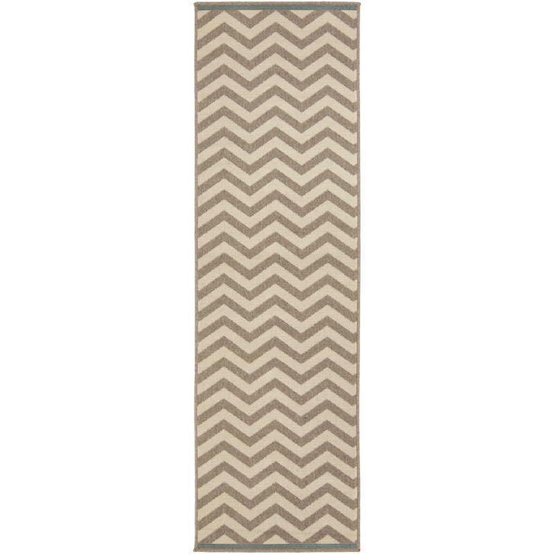 Devries Chevron Indoor / Outdoor Rug, Runner 2'3" x 11'9"