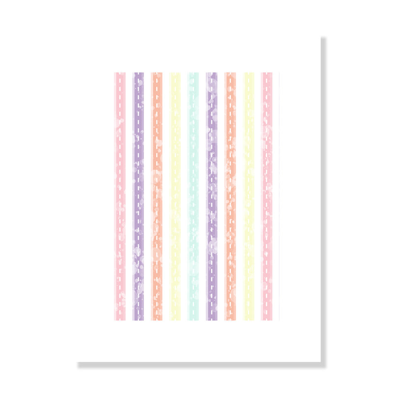 Adhésif décoratif Whimsical Stripe, H 40 po x l 28 po x P 1 po, Papier