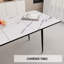 Table de salle à manger extensible de 47 à 63 po avec motif en marbre blanc, pieds en métal noir pour 2 tables de 6 à 63 po, offrant beaucoup d'espace