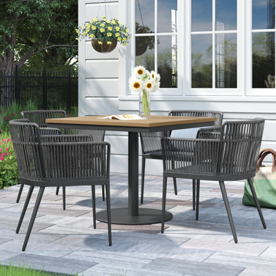 Nette 5-Piece 36" Square Dining Table & Armchairs Set