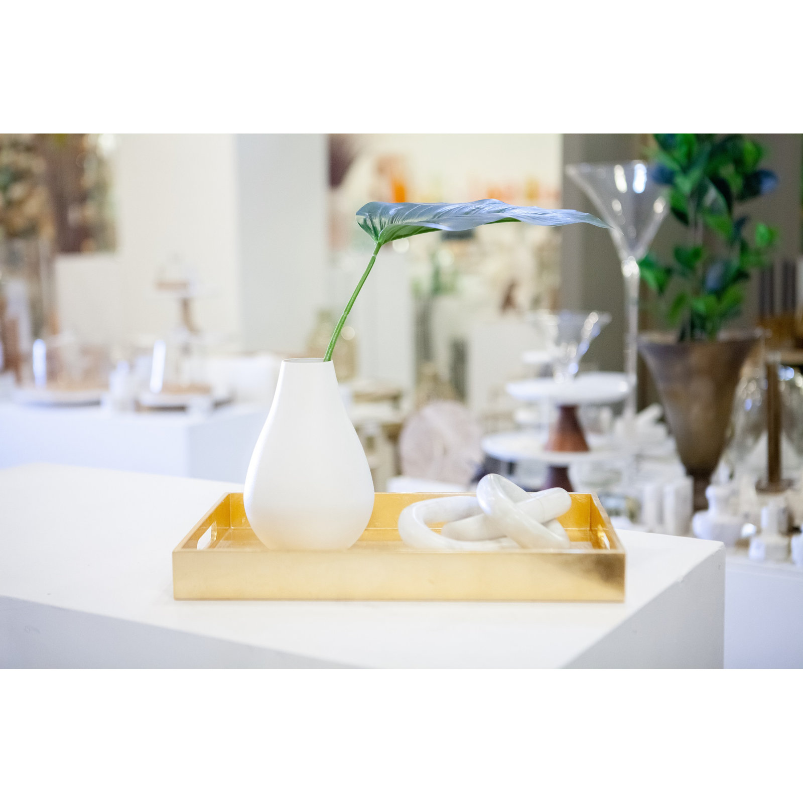 Jenny Lg. White Iron Vase 7.75"H- White, White