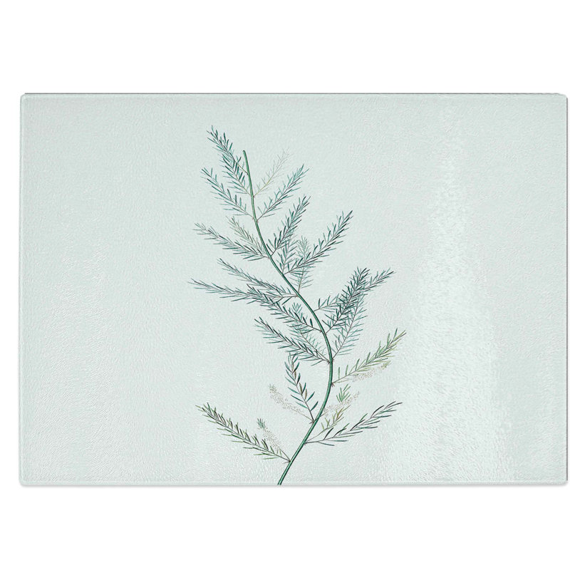 Tempered Glass Flowers Chopping Board, 39 cm W x 28.5 cm L