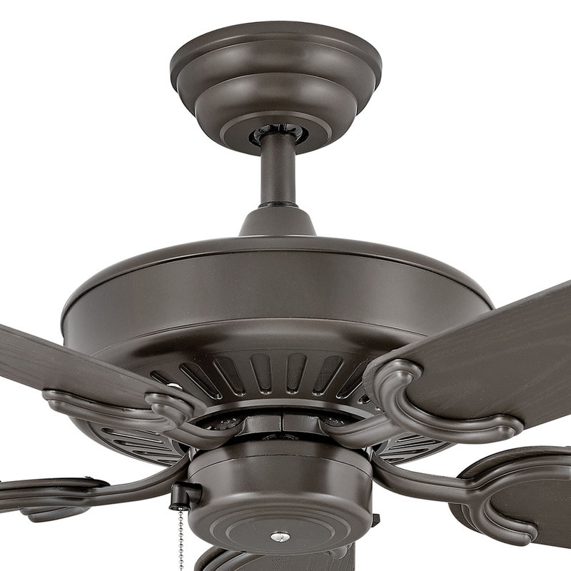 52" Indoor/Outdoor Ceiling Fan with Pull Chain Operation, Metallic Matte Bronze