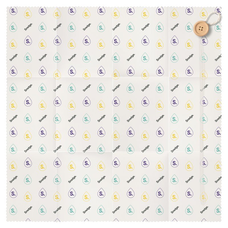 Smidge Beeswax Food Wrap Roll, Droplet Print, 20.5cm H x 0.5cm W