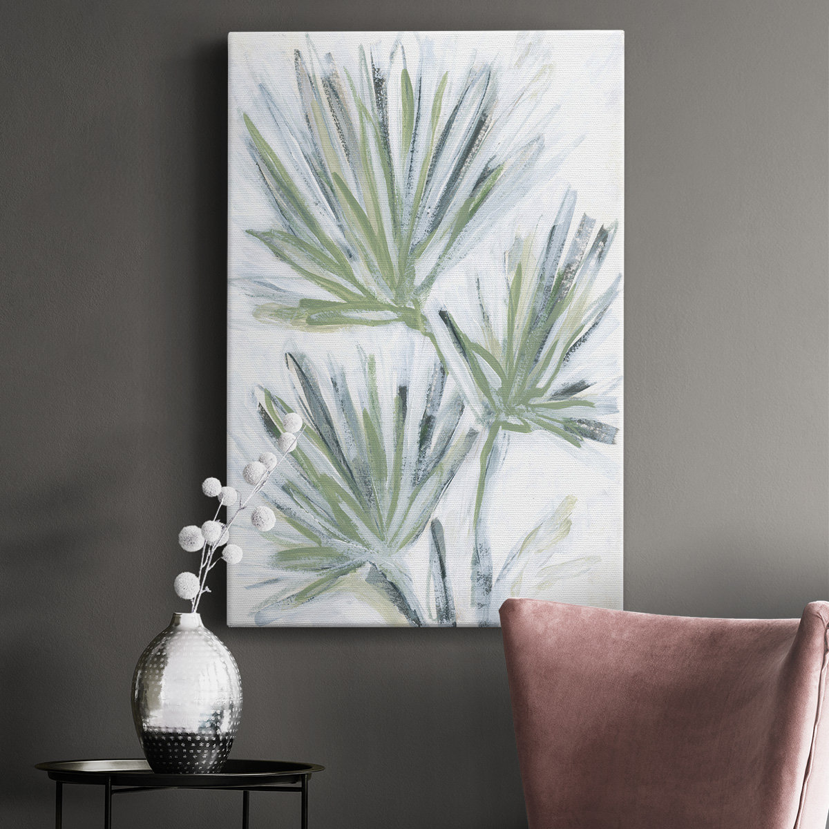 Bay Isle Home™ Palm Frond Fresco II - Wrapped Canvas Painting | Wayfair