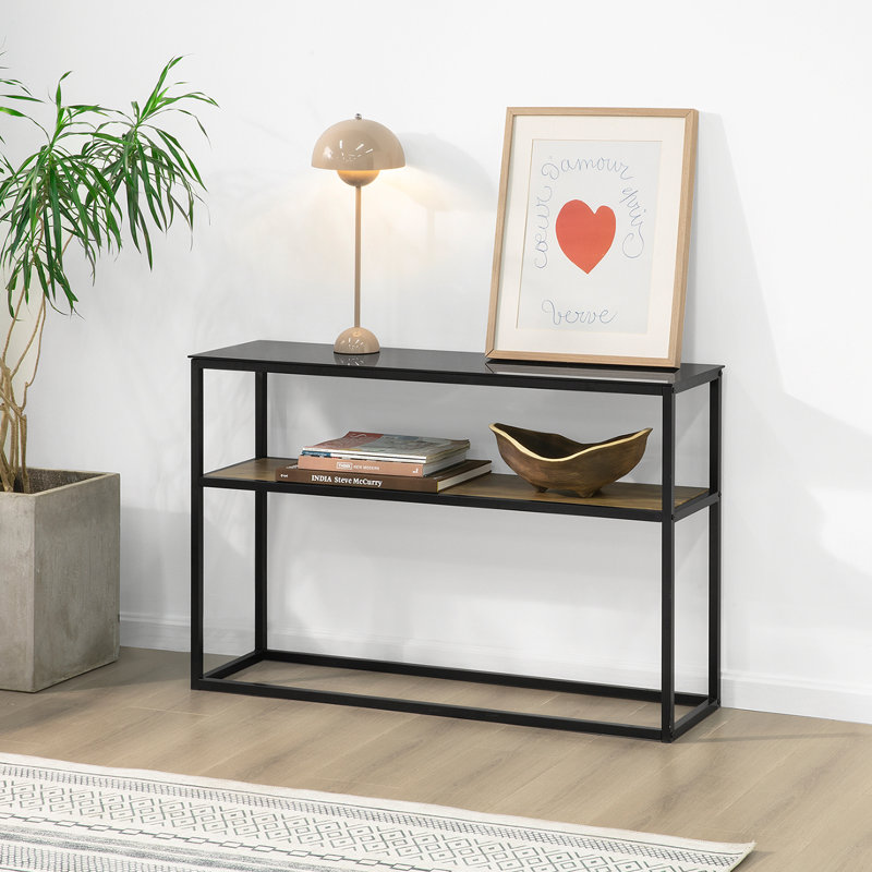 Georgino 110cm Glass Top Console Table