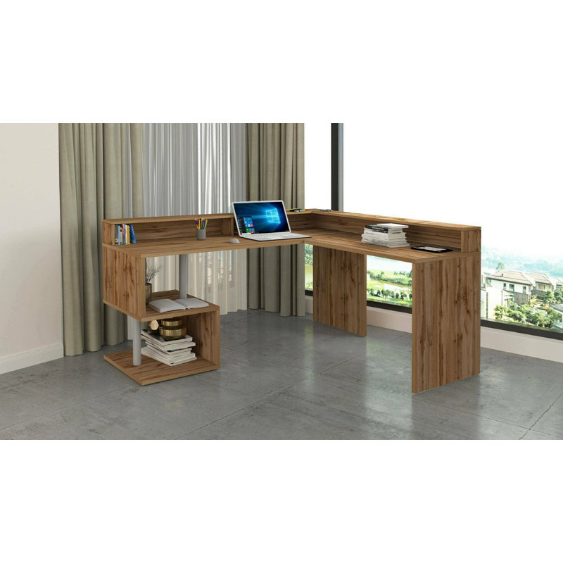 Nang L-Shaped Computer Desk, Oak