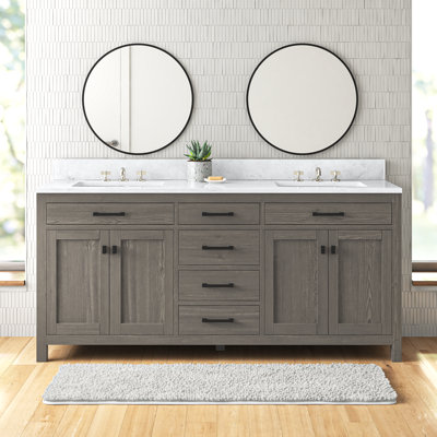 Ajiya 72" Double Bathroom Vanity Set