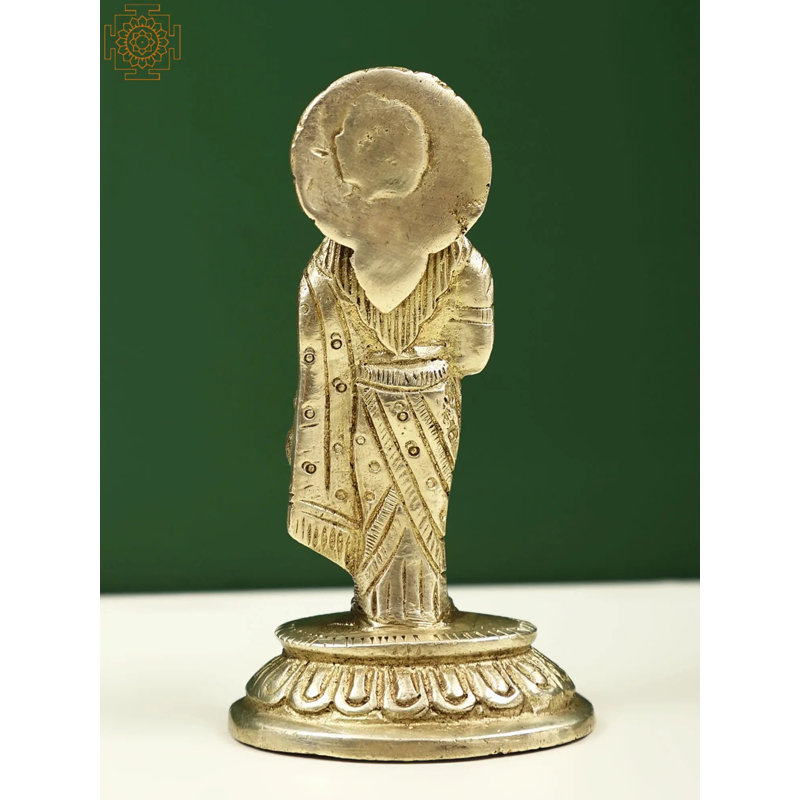 3" Small Brass Standing Goddess Lakshmi Statue – Handmade Durable Alloy | Spiritual Prosperity Decor