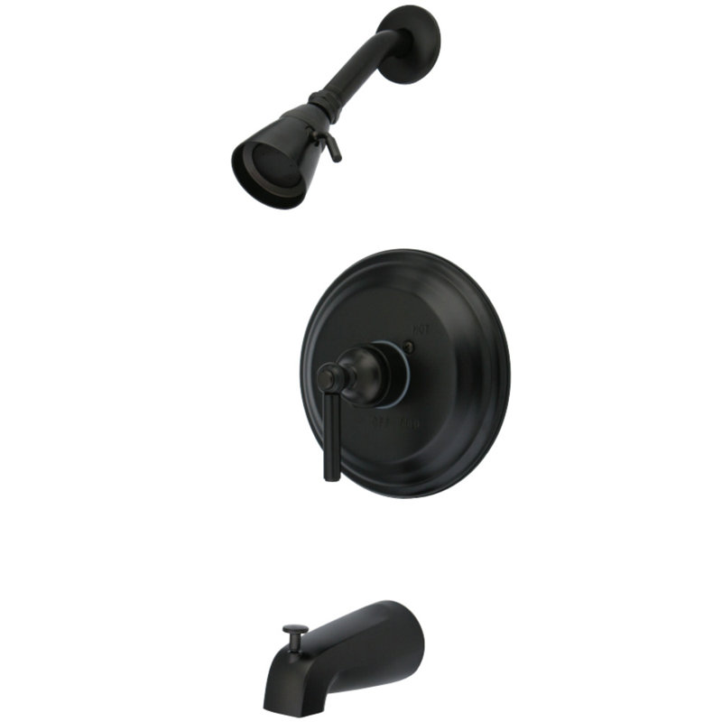 Kingston Brass Elinvar Single-Handle Pressure Balanced Tub and Shower Faucet, Oil Rubbed Bronze