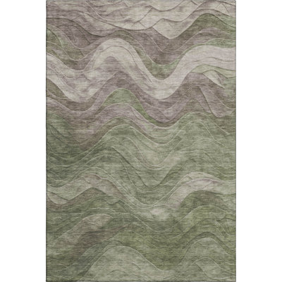 Premium Machine Washable Milardo AMF1700 Swirls Rug