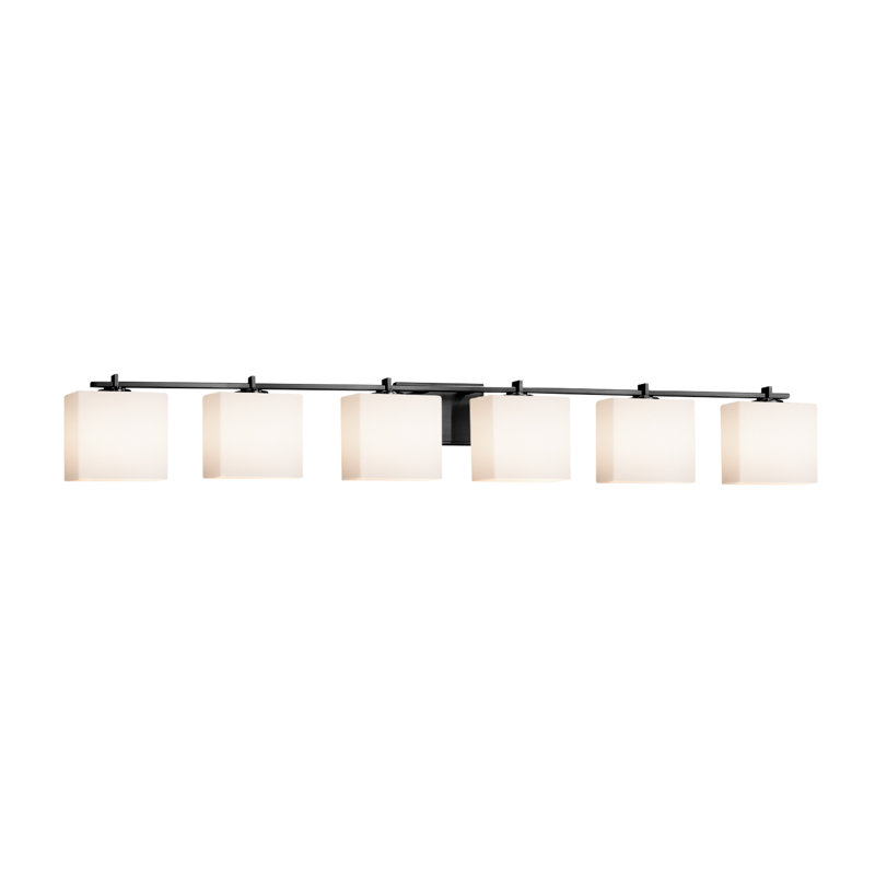 Casson 6 - Light Dimmable Vanity Light, Opal, Incandescent, Matte Black