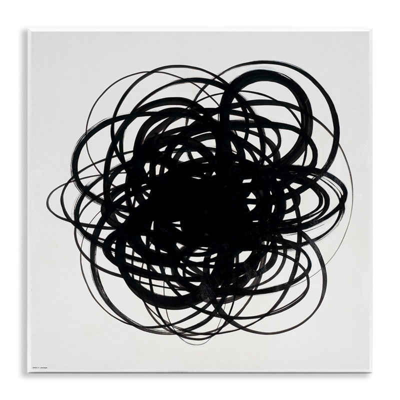 Black Chaotic Scribble Wall Plaque Art by KC Haxton