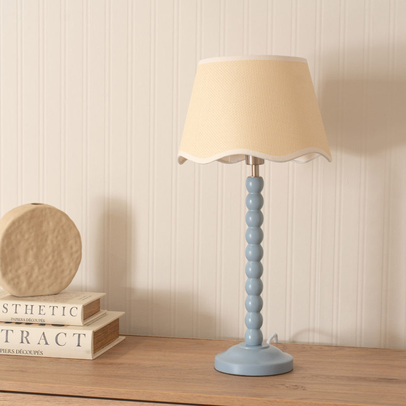 Corlyn Wood Table Lamp, Yes, Blue