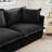 Modern Chenille Sofa with Removable Covers | Easy Assemble | Black | Wood-1255910334