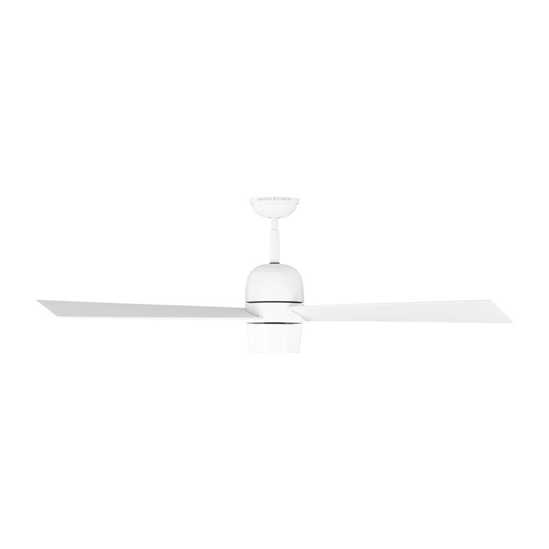 Alba LED Downrod Ceiling Fan, Matte White with White Blades